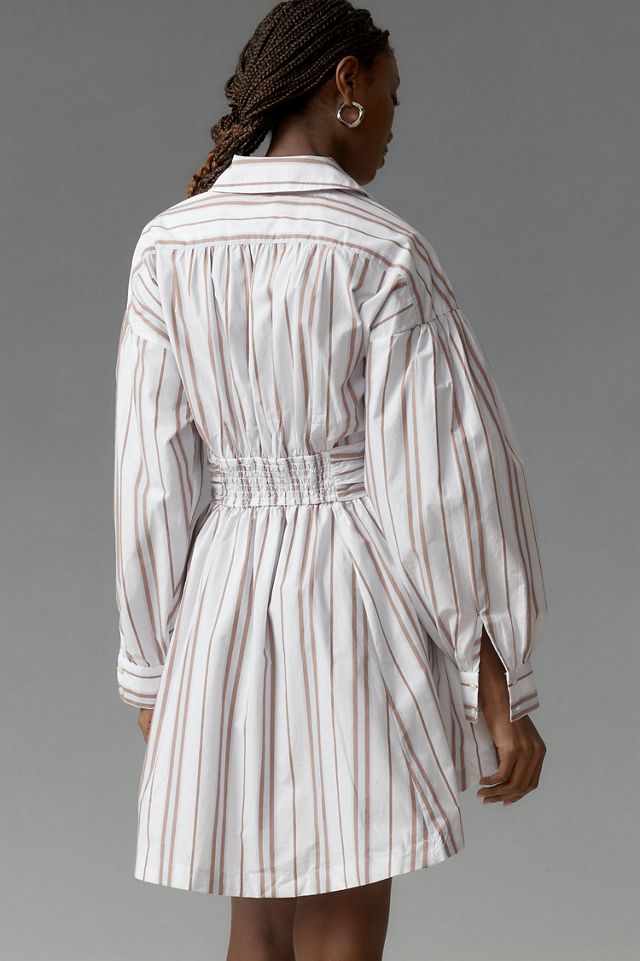 Long-Sleeve Collared A-Line Mini Dress #1
