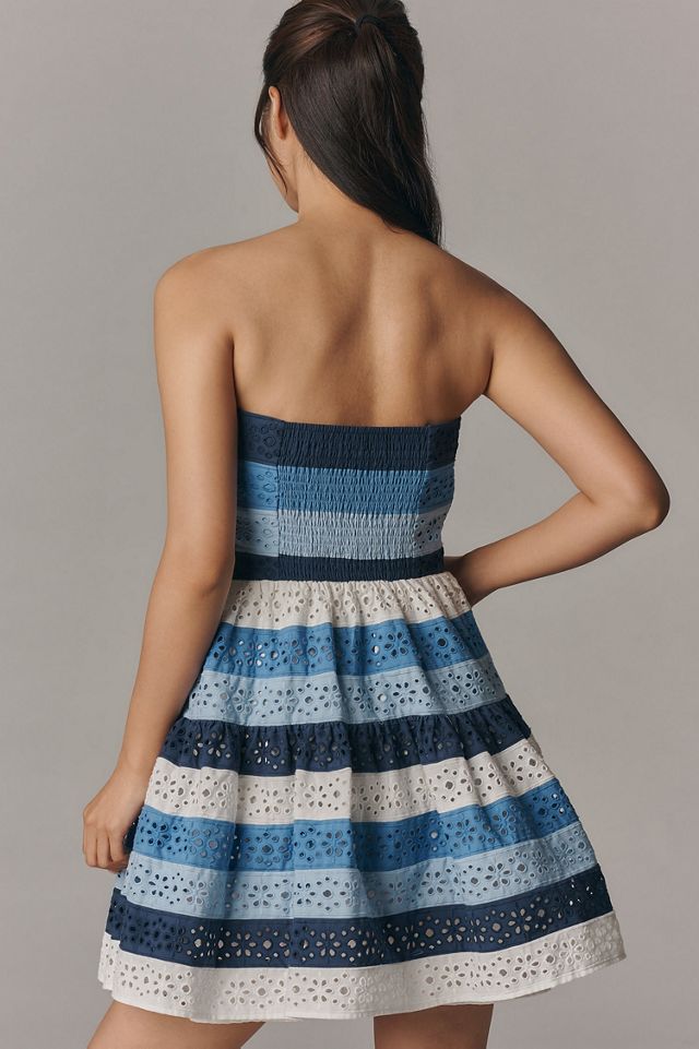 Maeve Strapless Cotton Lace Dress #1