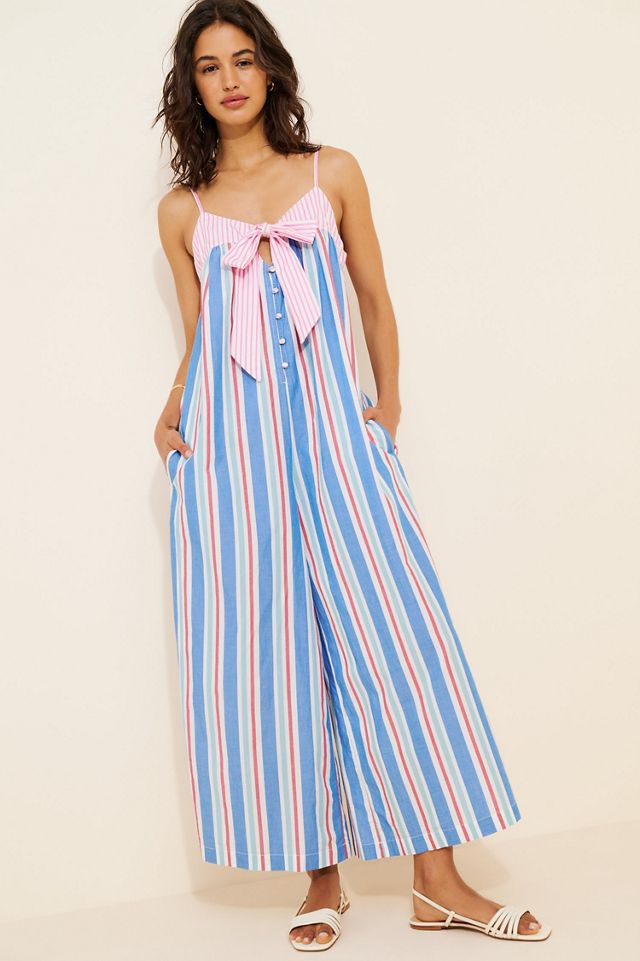 Celandine Pinstripe Bow Wide-Leg Jumpsuit #2