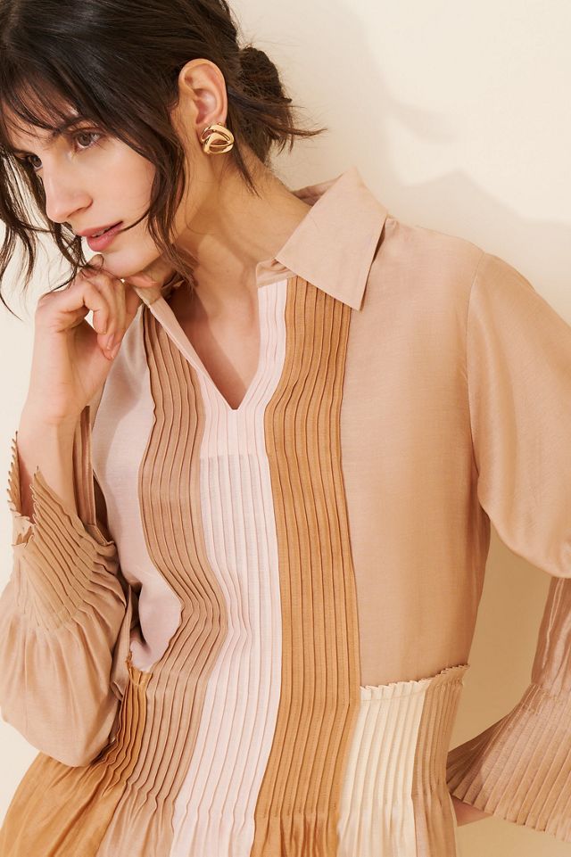 SWGT Stripe Pleated Shirt Dress #2