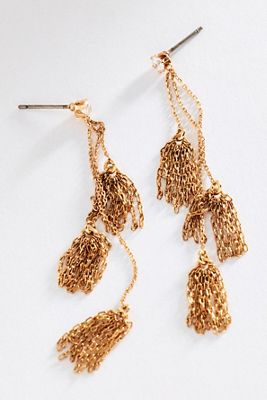 By Anthropologie Tiered Fringe Earrings