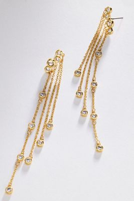 By Anthropologie Crystal Fringe Earrings