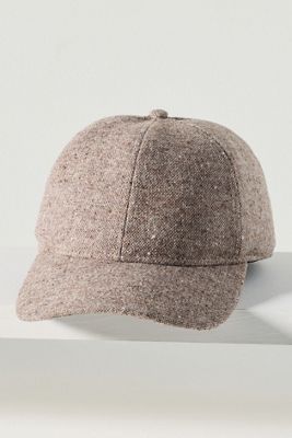 By Anthropologie Wool Blend Tie-Back Baseball Cap