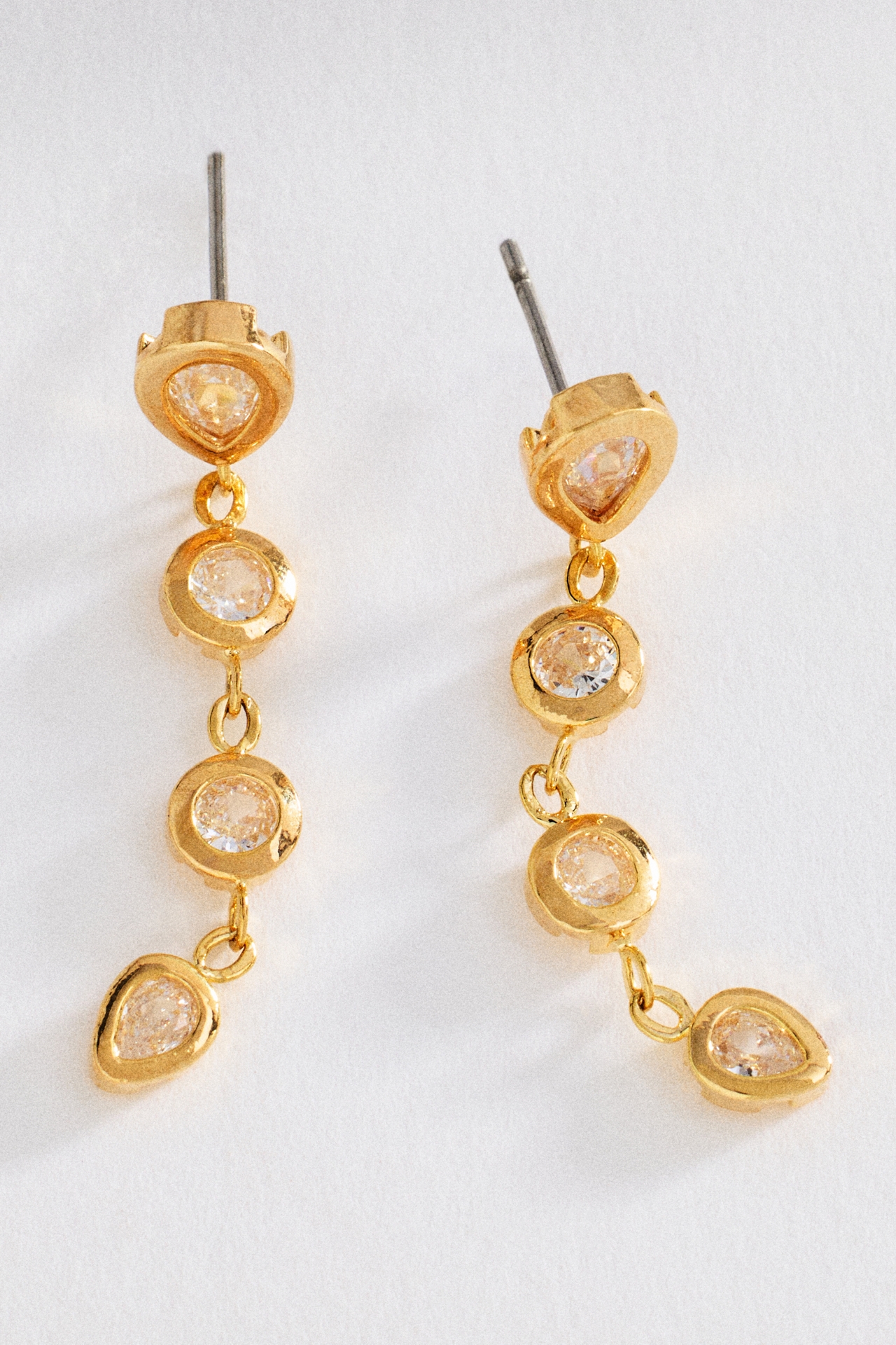 By Anthropologie Bezel Crystals Drop Earrings