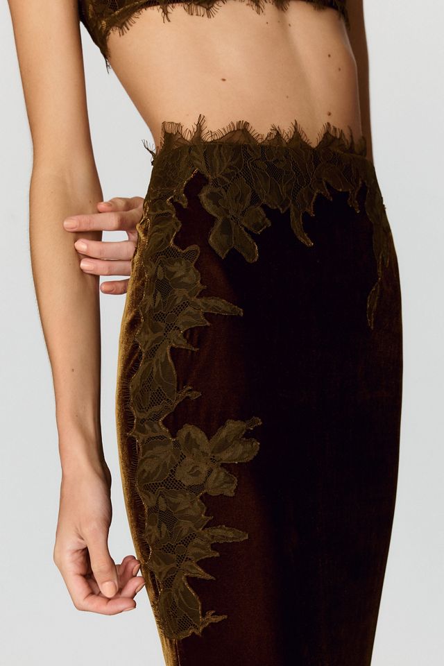 SAU LEE Morgana Velvet Maxi Skirt #4