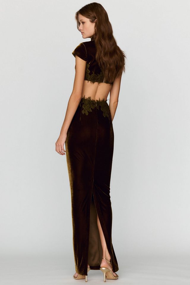 SAU LEE Morgana Velvet Maxi Skirt #5