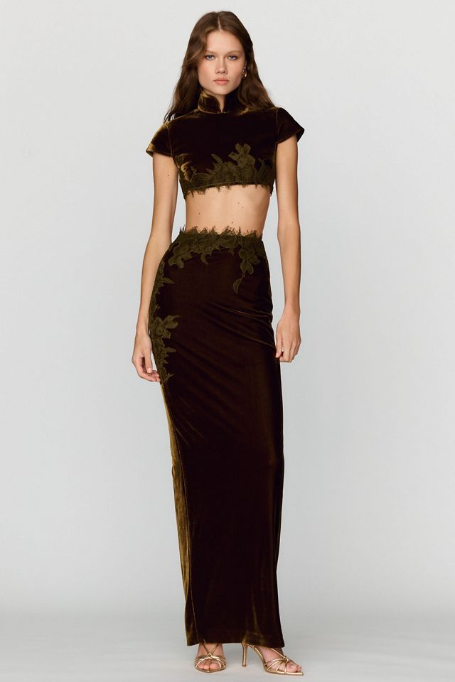 SAU LEE Morgana Velvet Maxi Skirt #2