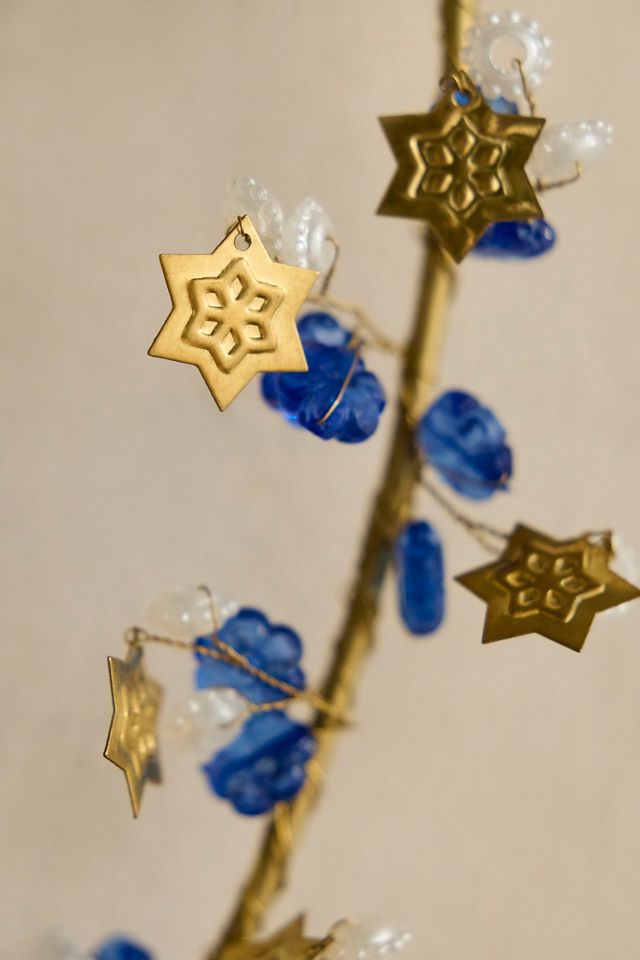 Starry Beaded Hanukkah Wreath #1