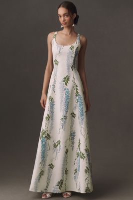 Mestiza Amanda Scoop-Neck Gown
