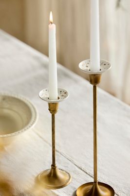 Celestial Stoneware Candle Bobeches, Set of 2