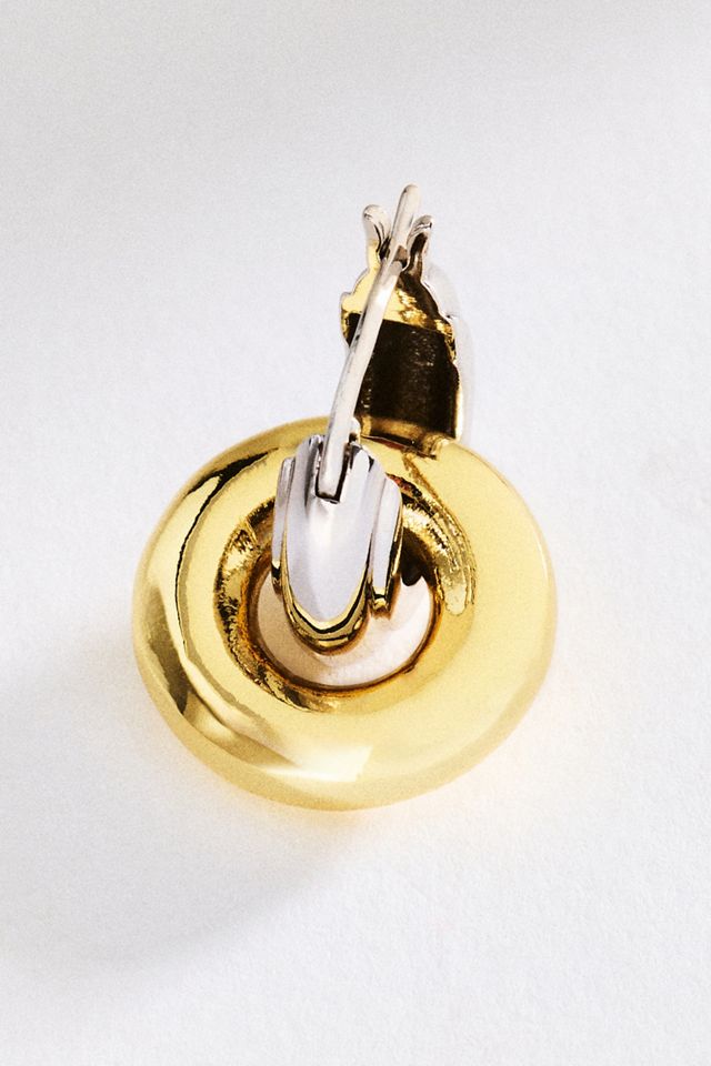 Luv Aj Two-Tone Interlock Hoop Earrings #1