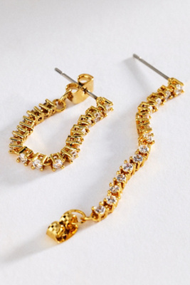 Luv Aj Ballier Chain Studded Earrings In Gold