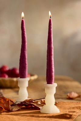 Happy Organics Purple Carrot Taper Candles, Set of 2