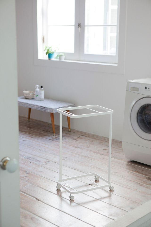 Two-Tier Rolling Laundry Cart and Wire Basket #5