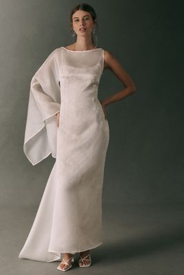 ILA Bea 100% Silk Organza Cape Maxi Dress