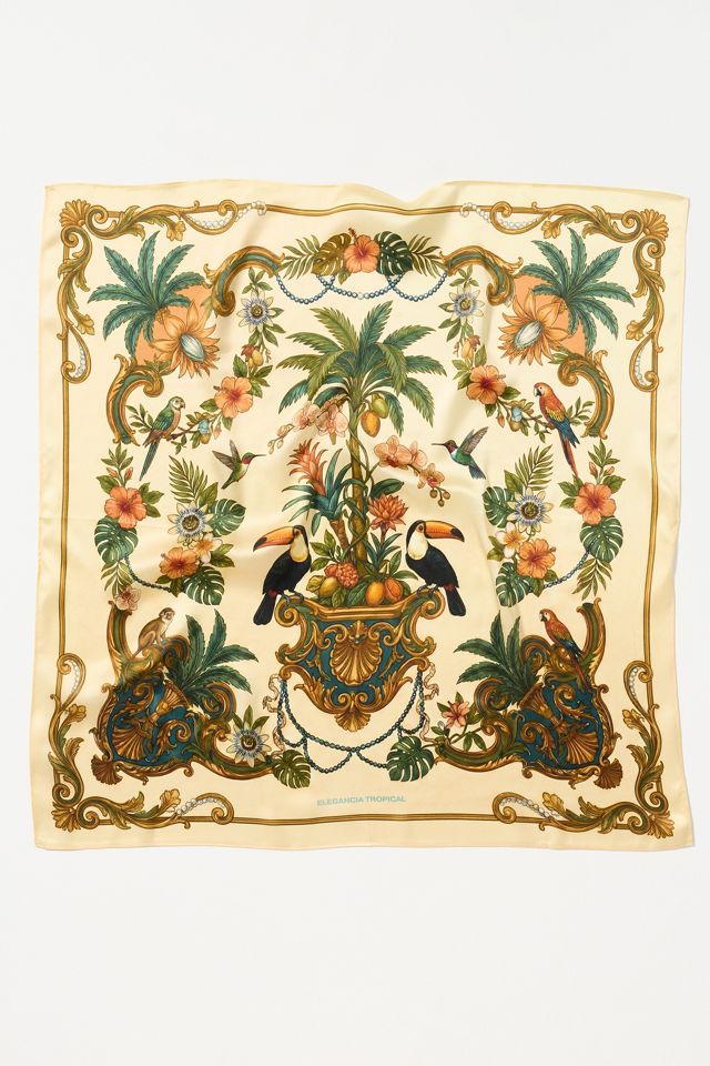 Elegancia Tropical 100% Silk Scarf #1
