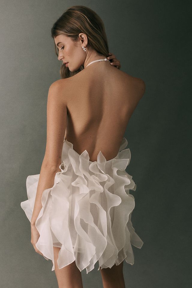 Retrofete Arina 100% Silk Ruffled Mini Dress #2