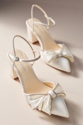 Bella Belle Palmer Silk Pointed Toe Block Heels