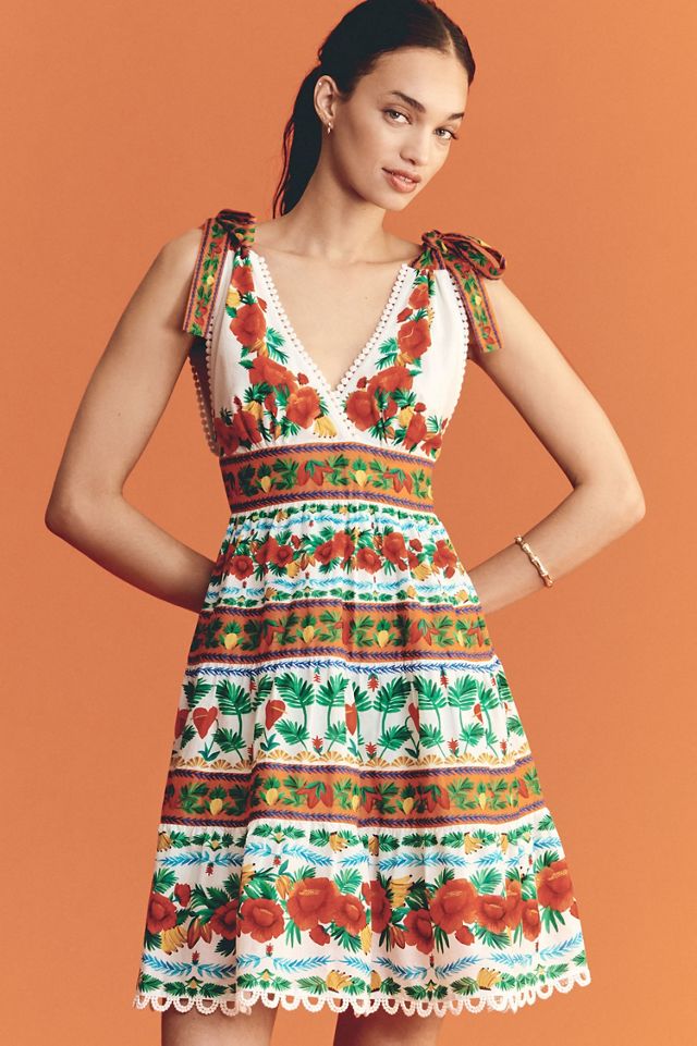 FARM Rio V-Neck Tiered Mini Dress #2