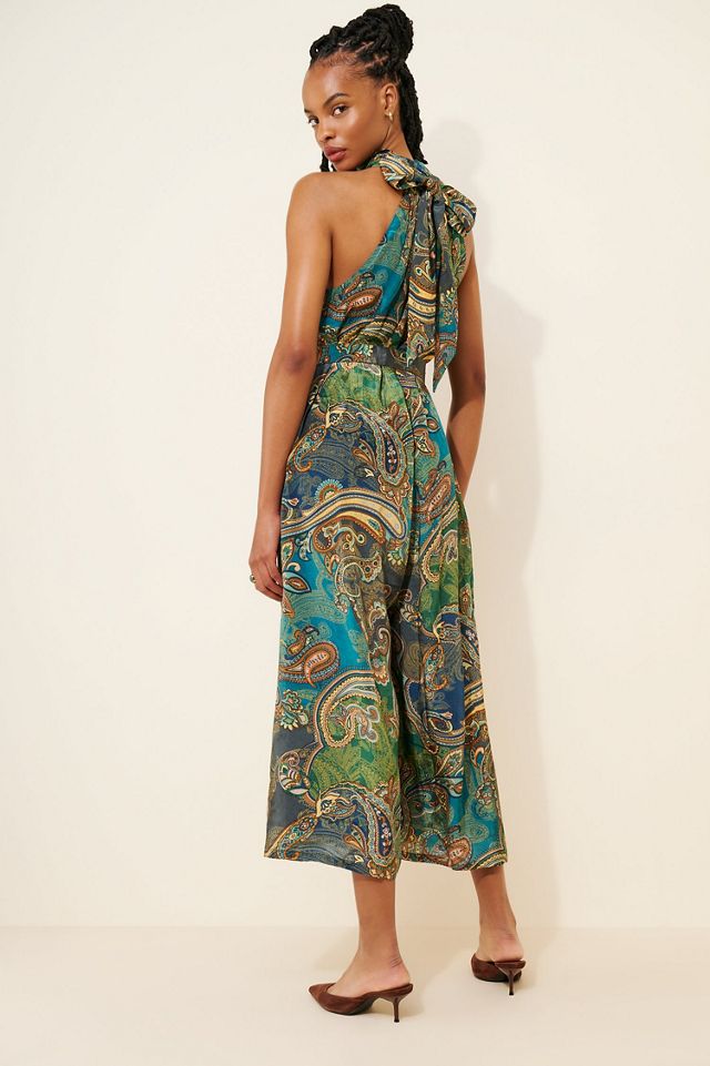 Ollari Paisley Halter Jumpsuit #1