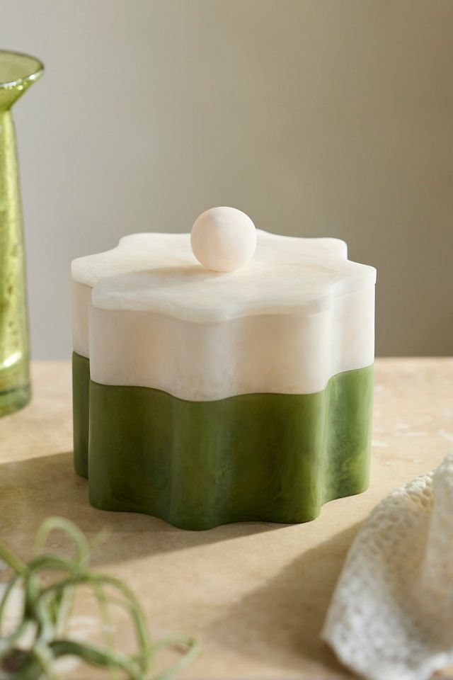 Resin Flower Stackable Two-Tier Trinket Box #1
