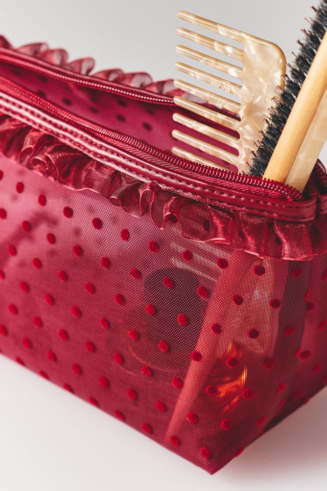 By Anthropologie Mesh Pouch with Flocked Dots #2