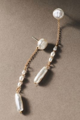 By Anthropologie Weddings Doss Pearl Chain Drop Earrings