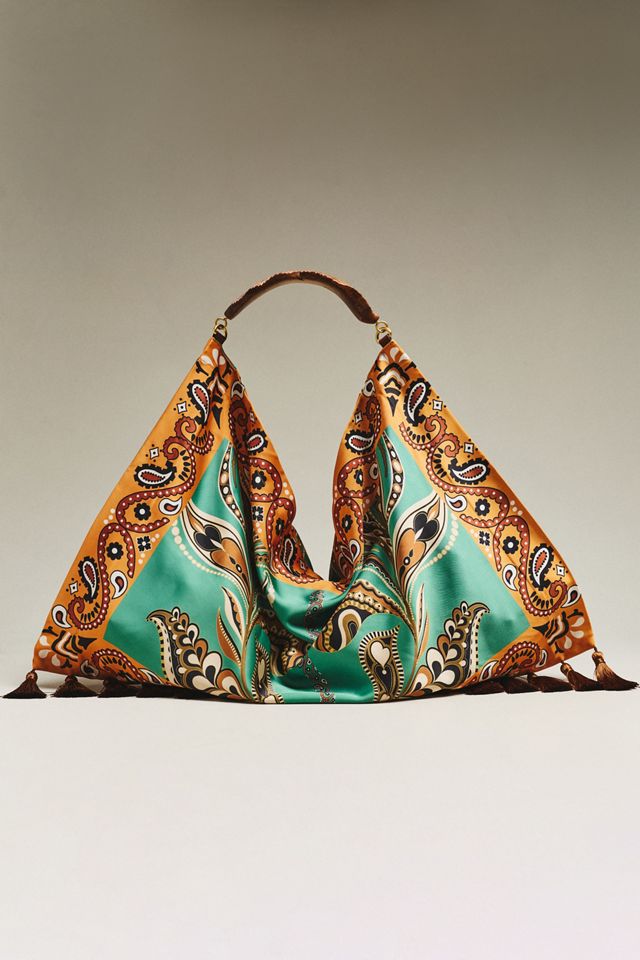 Farm Rio Fringed Scarf Hobo Bag #1