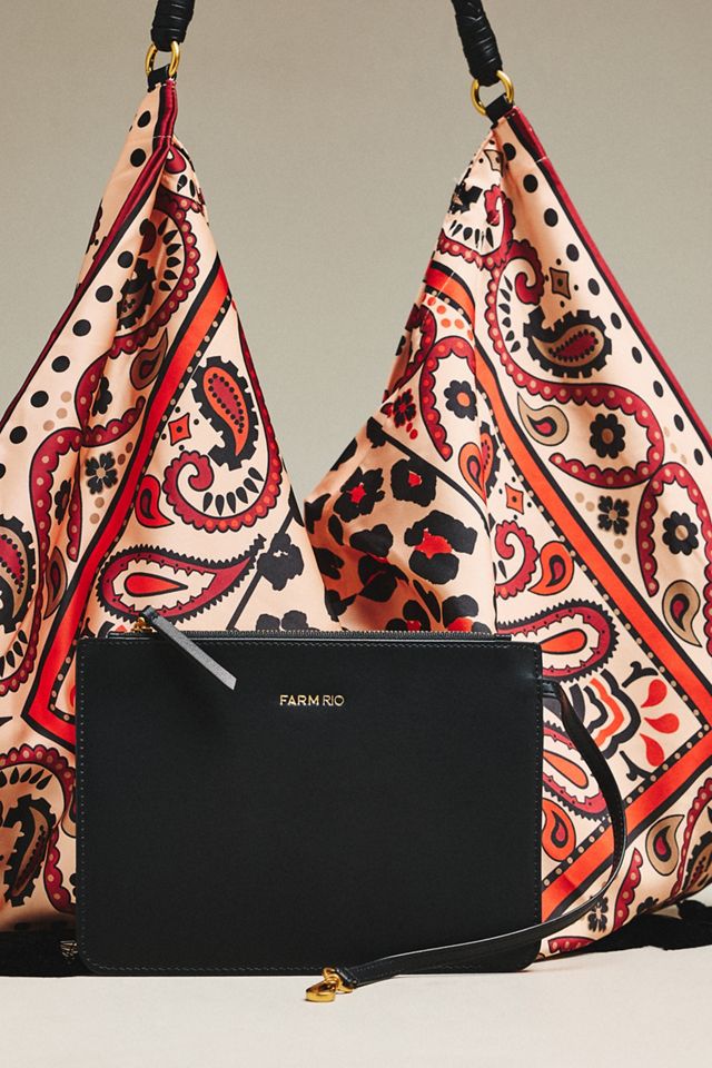 Farm Rio Fringed Scarf Hobo Bag #2