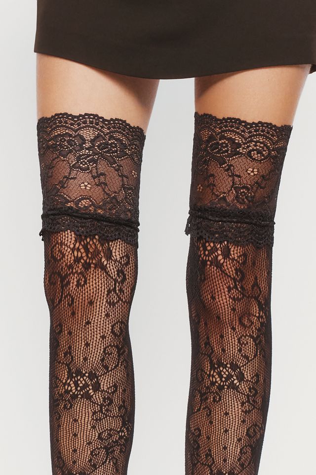 High Heel Jungle Lace Thigh High Socks #2