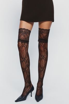 High Heel Jungle Lace Thigh High Socks