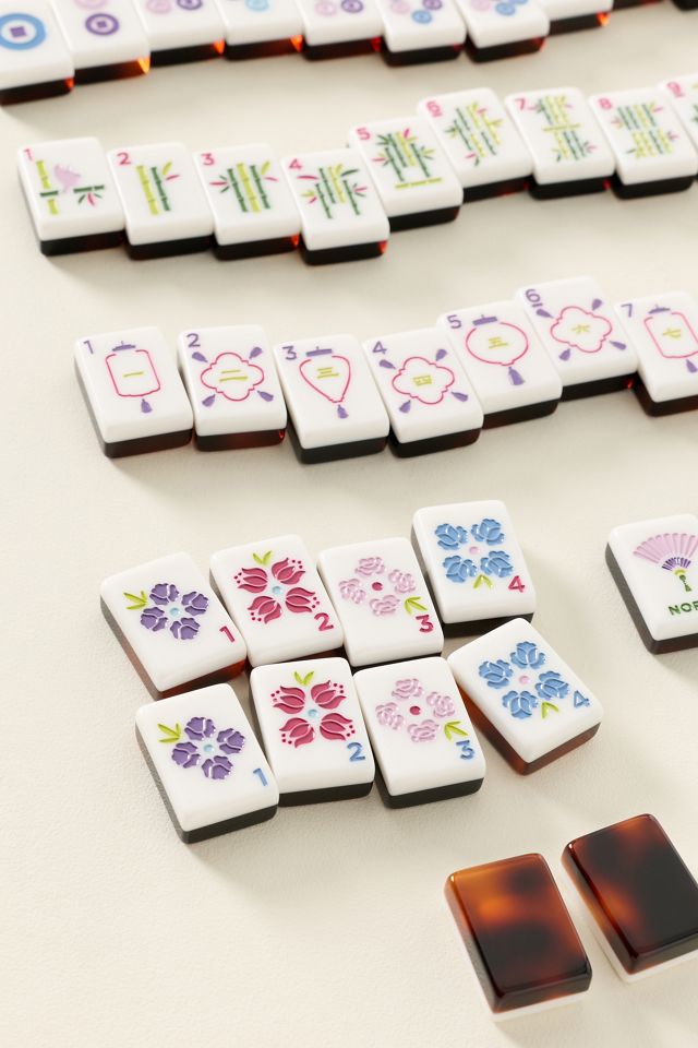 Classic Tortoise Mahjong Tile Set w/ Lucite Display Box #1