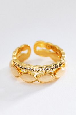 By Anthropologie Gemstone Stacking Ring, Set of 2