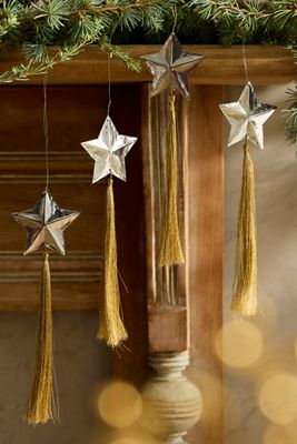Star Tassel Ornaments, Set of 4