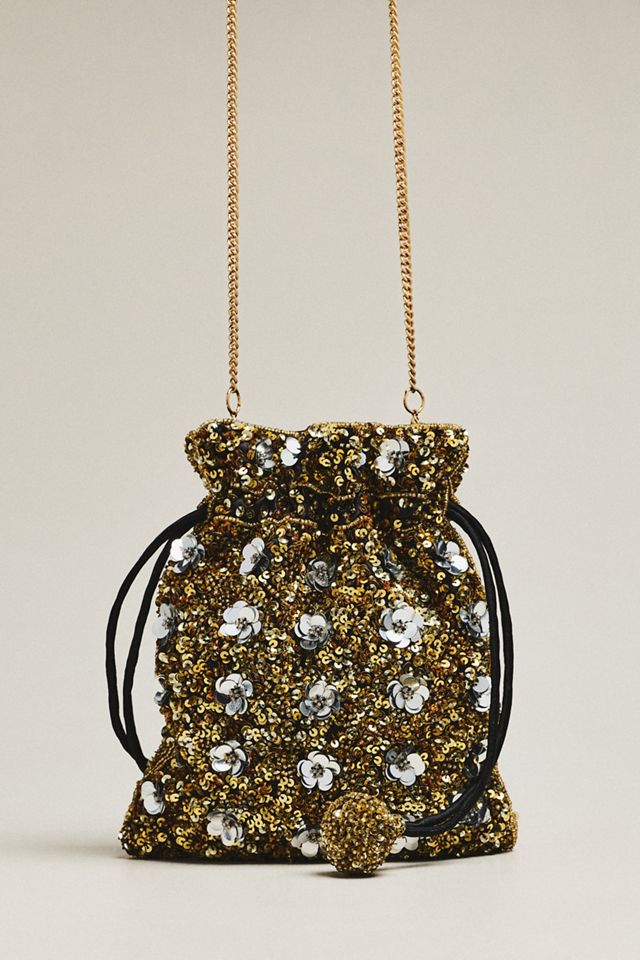 Maeve Sequin Beaded Cinched Pouch #1