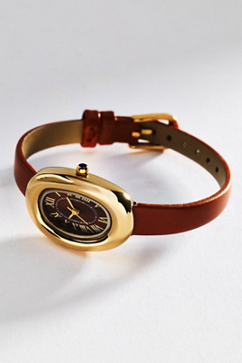 By Anthropologie Murphy Puffy Oval-face Watch In Beige