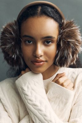 By Anthropologie Velvet Faux Fur Earmuffs