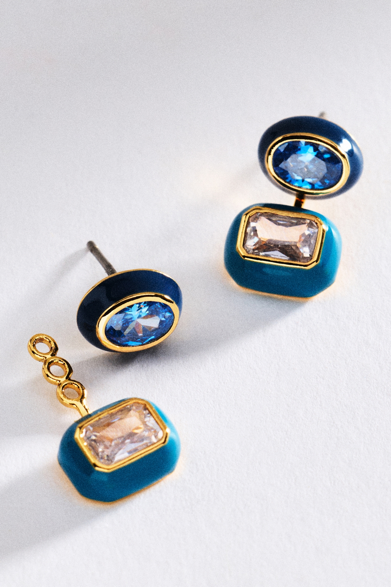 By Anthropologie Enamel Bezel Crystal Earrings