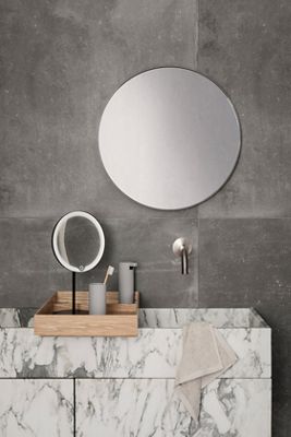 Blomus Modo Stainless Steel Rechargeable Led Magnifying Vanity Makeup Mirror