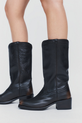 Tecovas Charlie Tall Moto Boots In Black