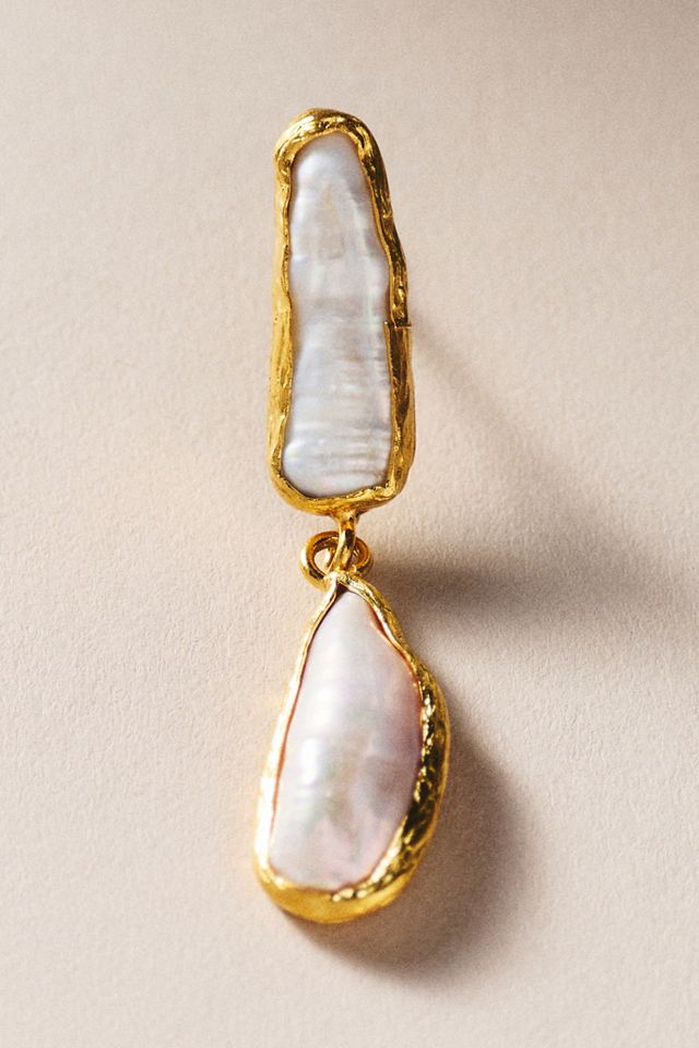 Maison Irem Double Pearl Drop Earrings #1