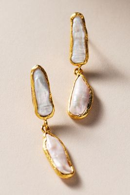 Maison Irem Double Pearl Drop Earrings