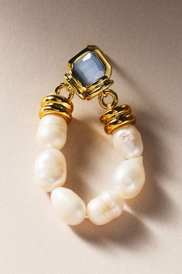 Maison Irem Freshwater Pearl Loop Earrings #1