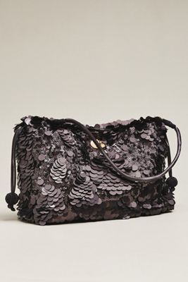 By Anthropologie Sequin Slouchy Clutch