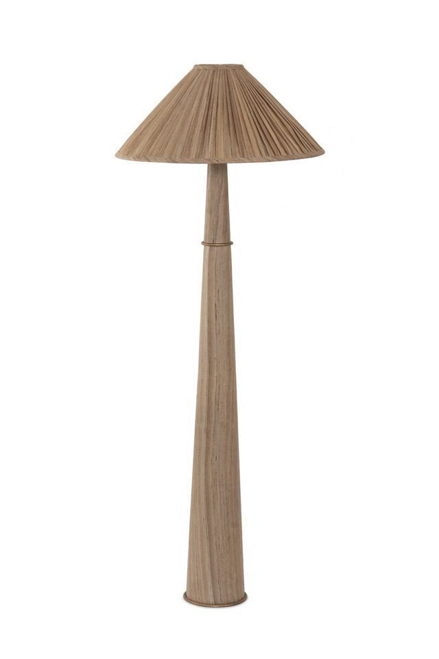 Cordelia Ruched Raw Silk Floor Lamp #1