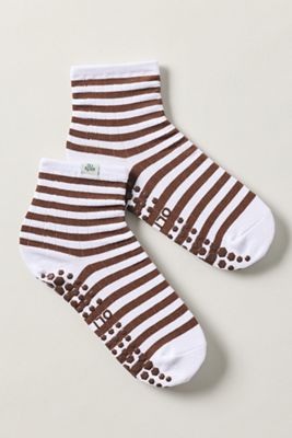 Oli Rose 100% Cotton Striped Crew Grip Socks