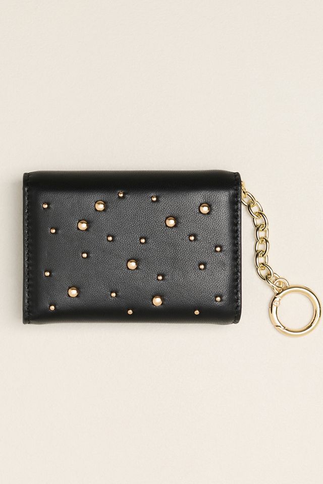 By Anthropologie Leather Studded Wallet with Keychain #1