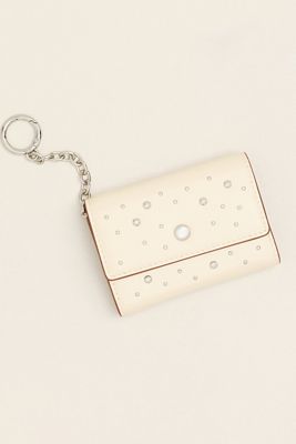 By Anthropologie Leather Studded Wallet with Keychain