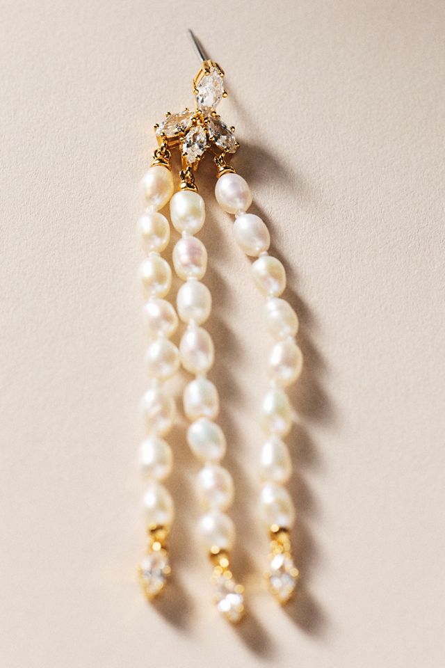 NADRI Freshwater Pearl Linear Drop Earrings #1