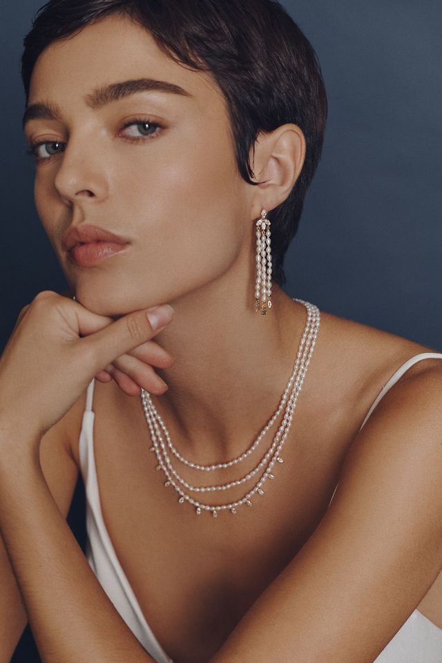 NADRI Freshwater Pearl Linear Drop Earrings #2